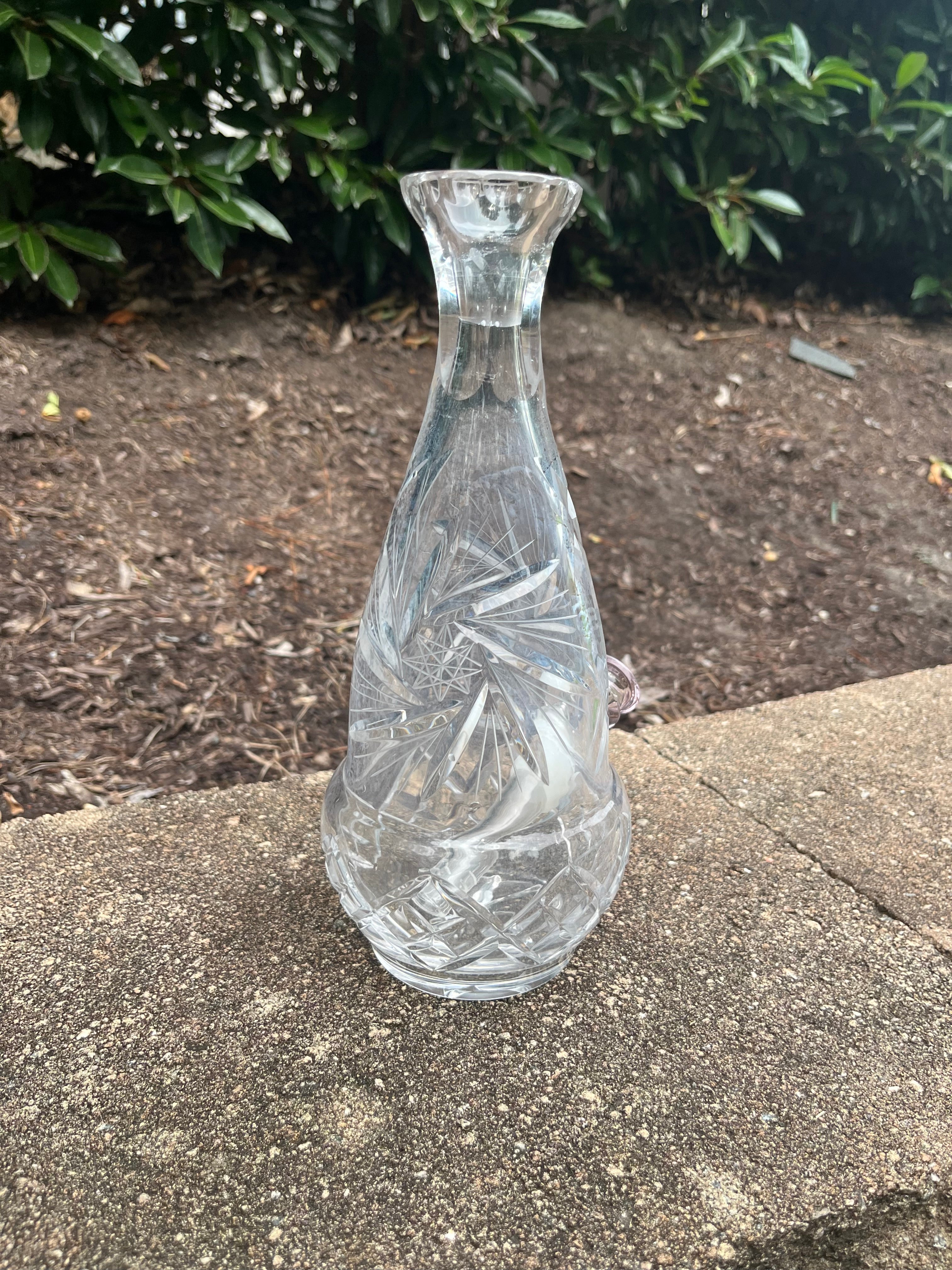 Vintage Crystal Decanter Upcycled Bong / Water Pipe