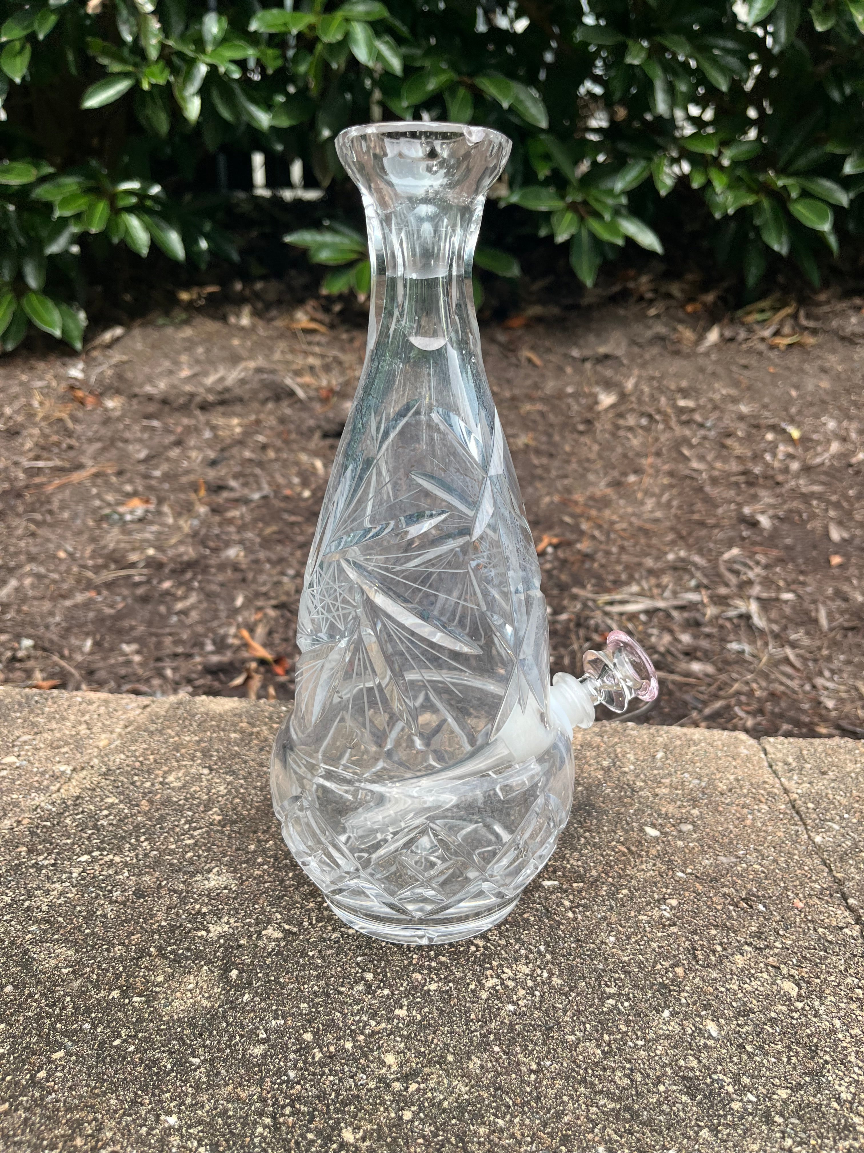 Vintage Crystal Decanter Upcycled Bong / Water Pipe