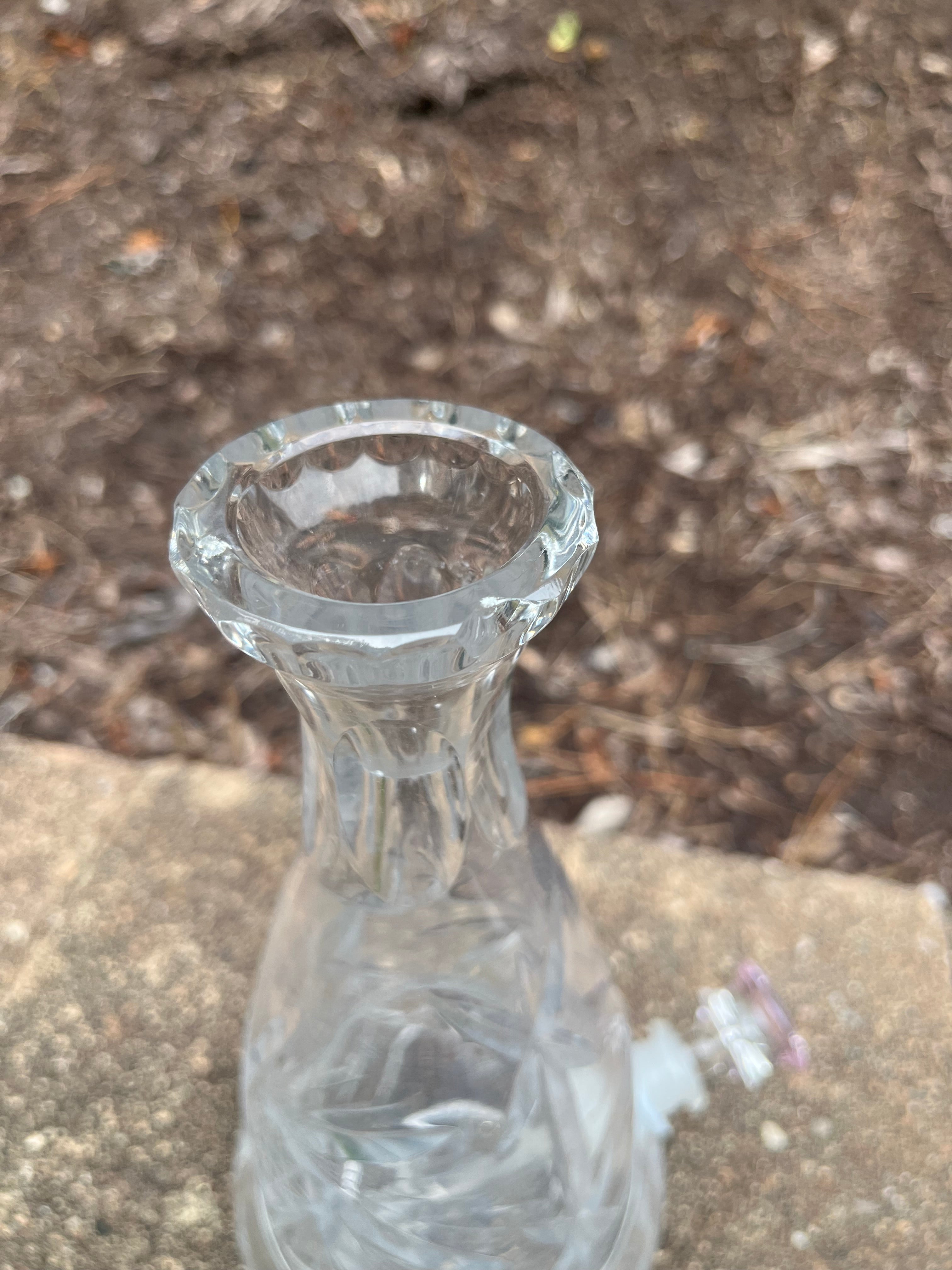 Vintage Crystal Decanter Upcycled Bong / Water Pipe