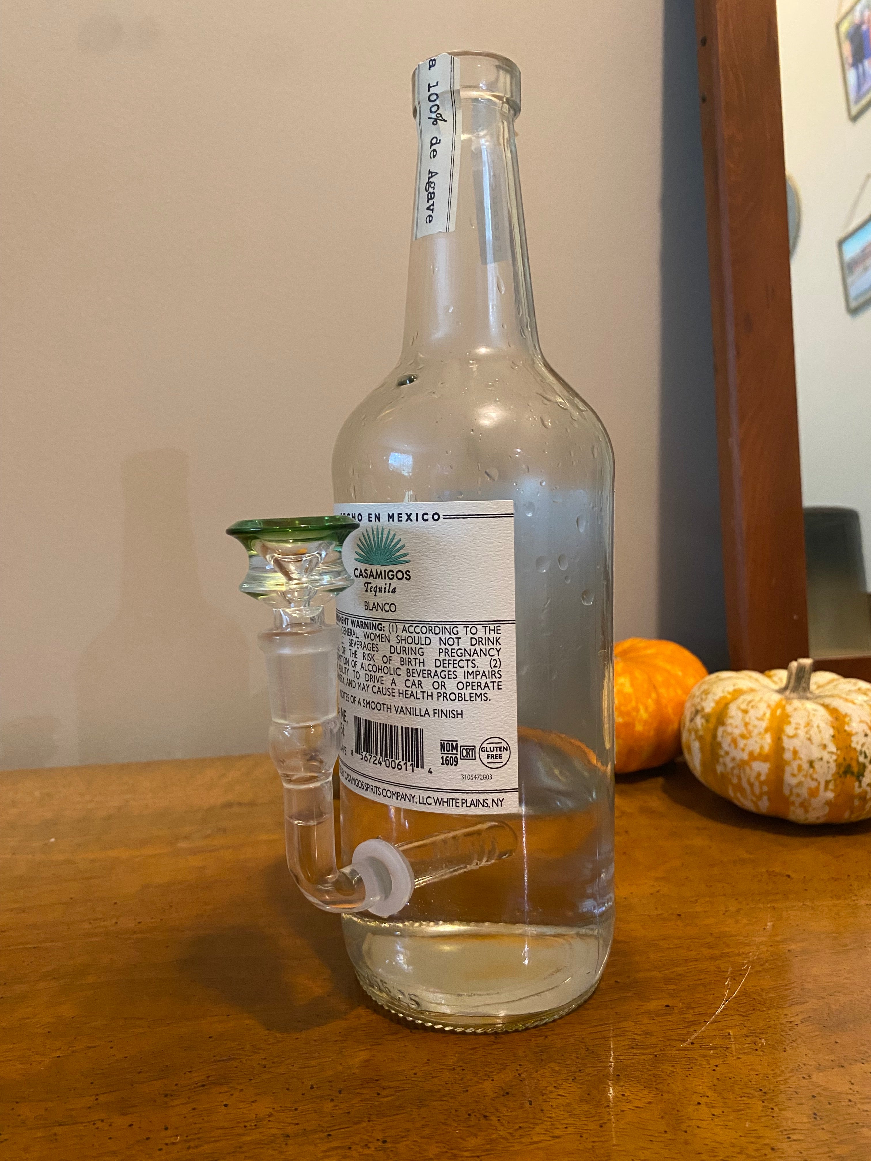 Casamigos Blanco Glass Bottle Bong / Waterpipe