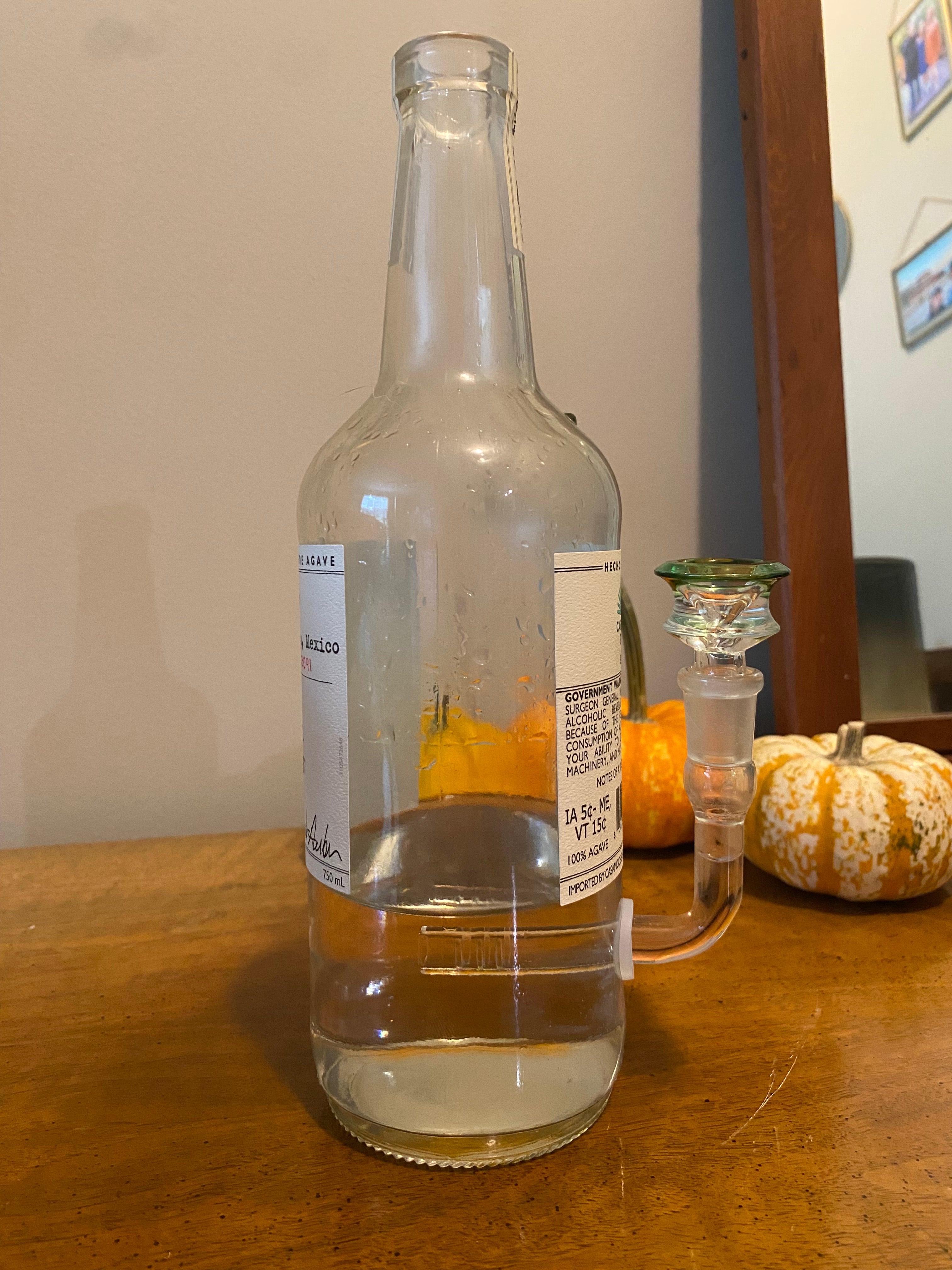 Casamigos Blanco Glass Bottle Bong / Waterpipe