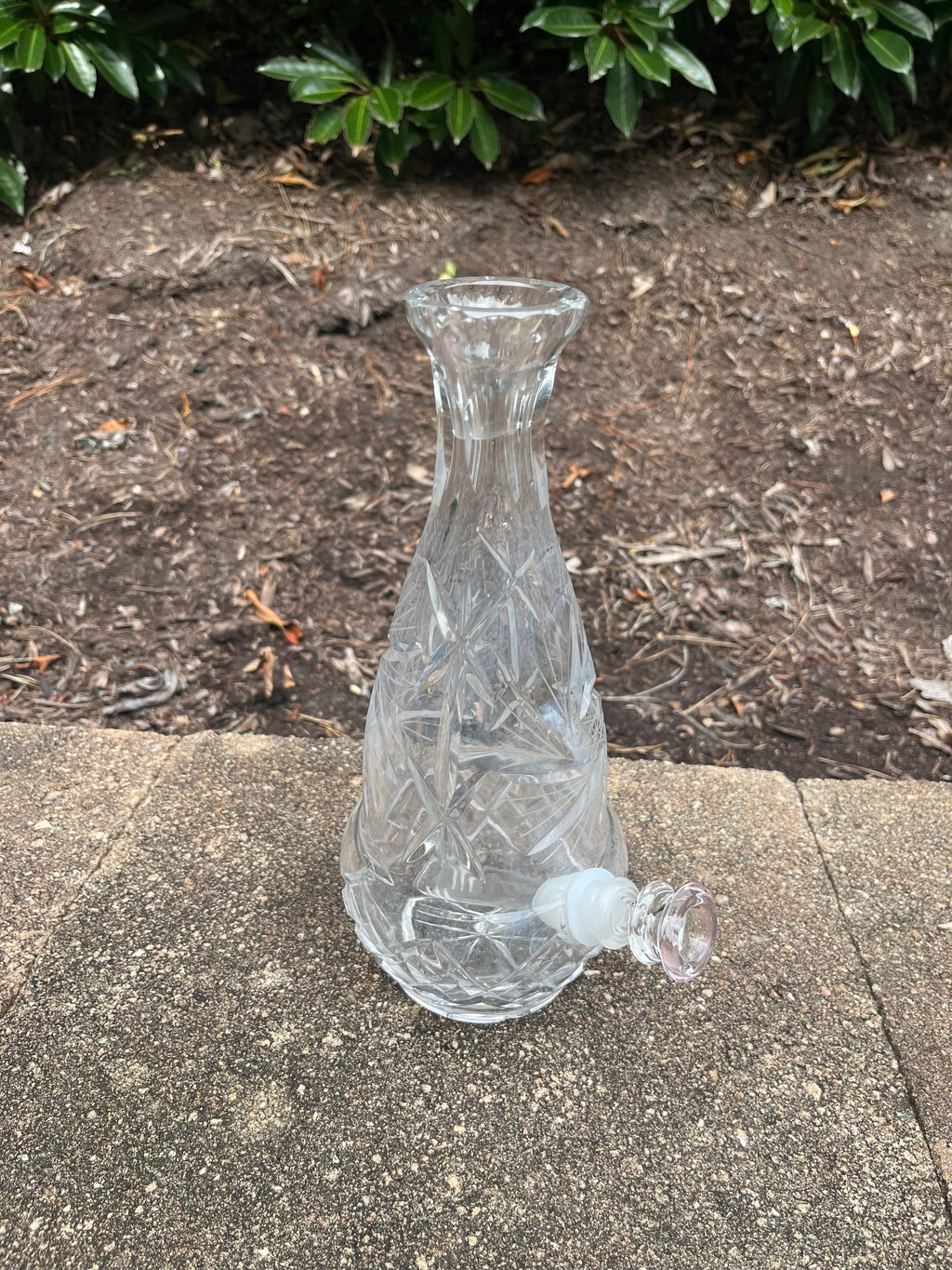 Vintage Crystal Decanter Upcycled Bong / Water Pipe