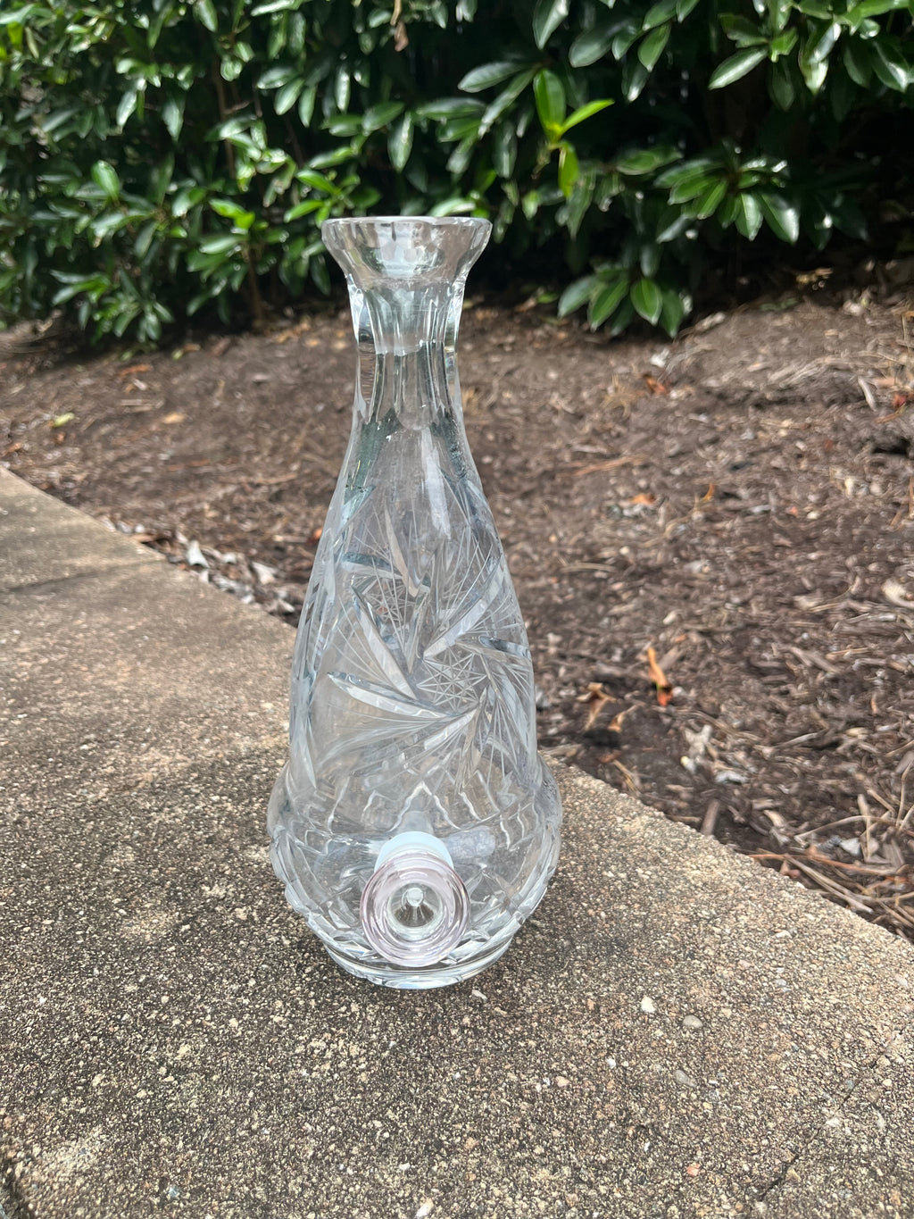 Vintage Crystal Decanter Upcycled Bong / Water Pipe