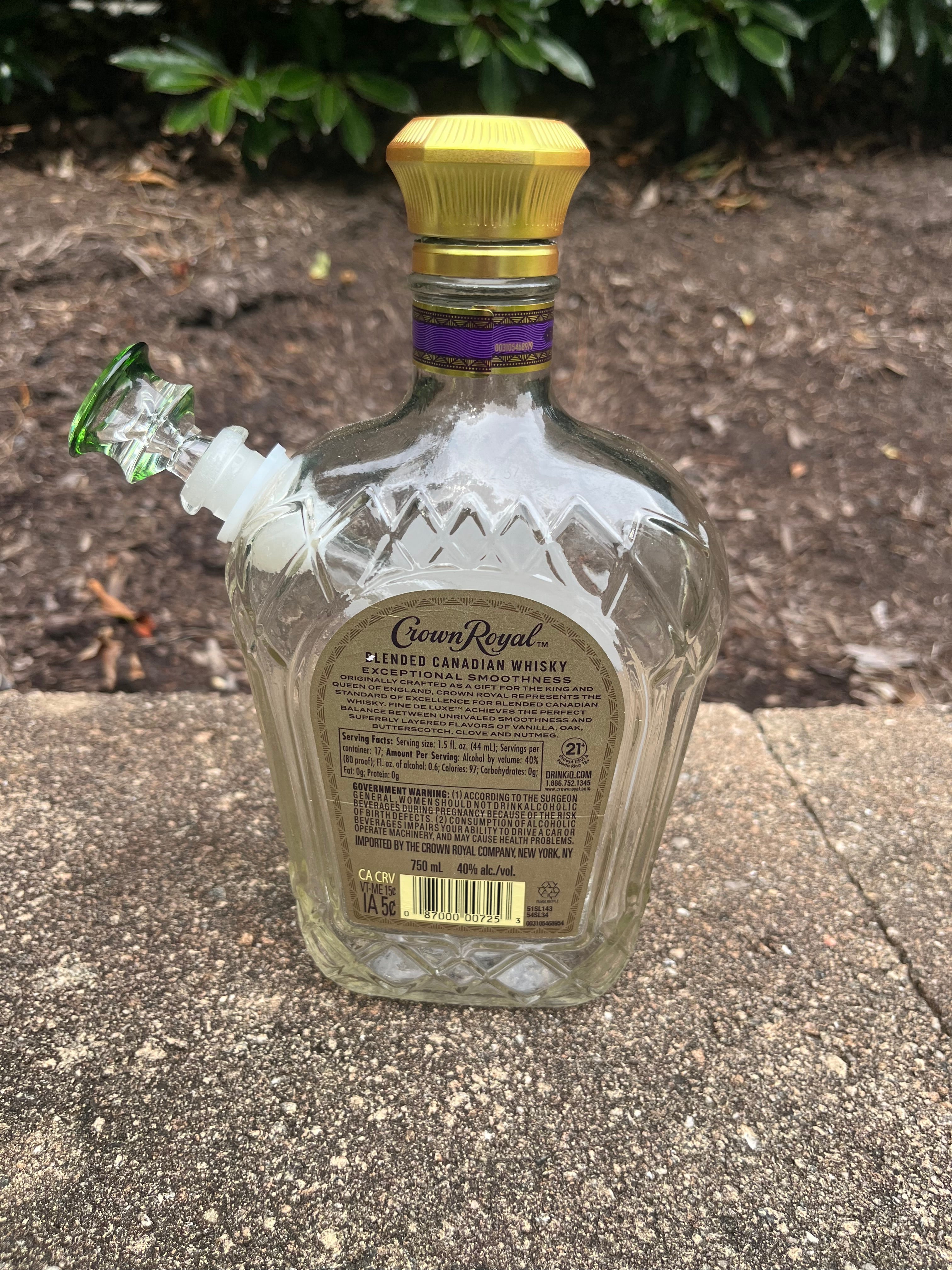 Crown Royal Glass Bottle Bong/Waterpipe