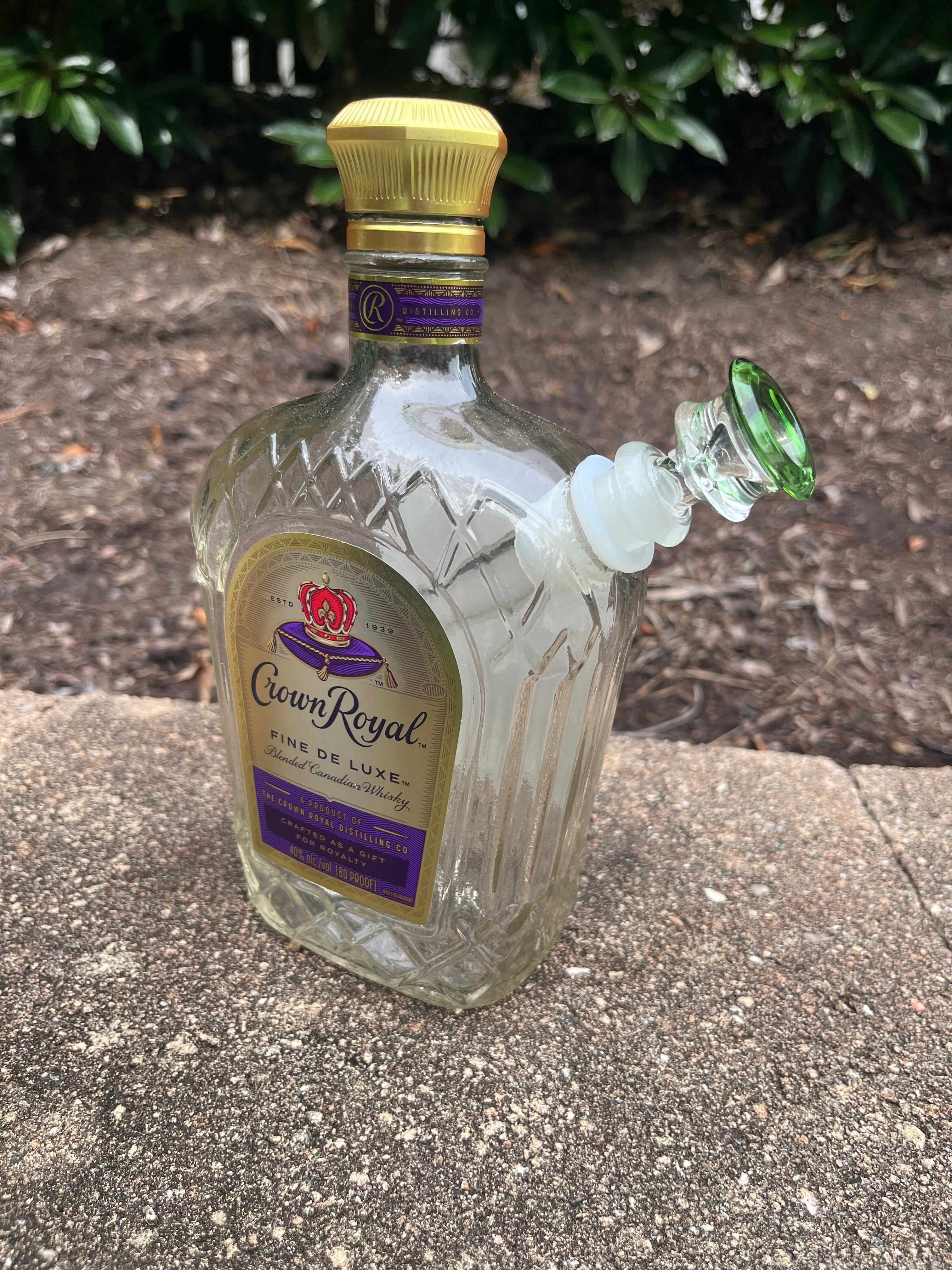 Crown Royal Glass Bottle Bong/Waterpipe