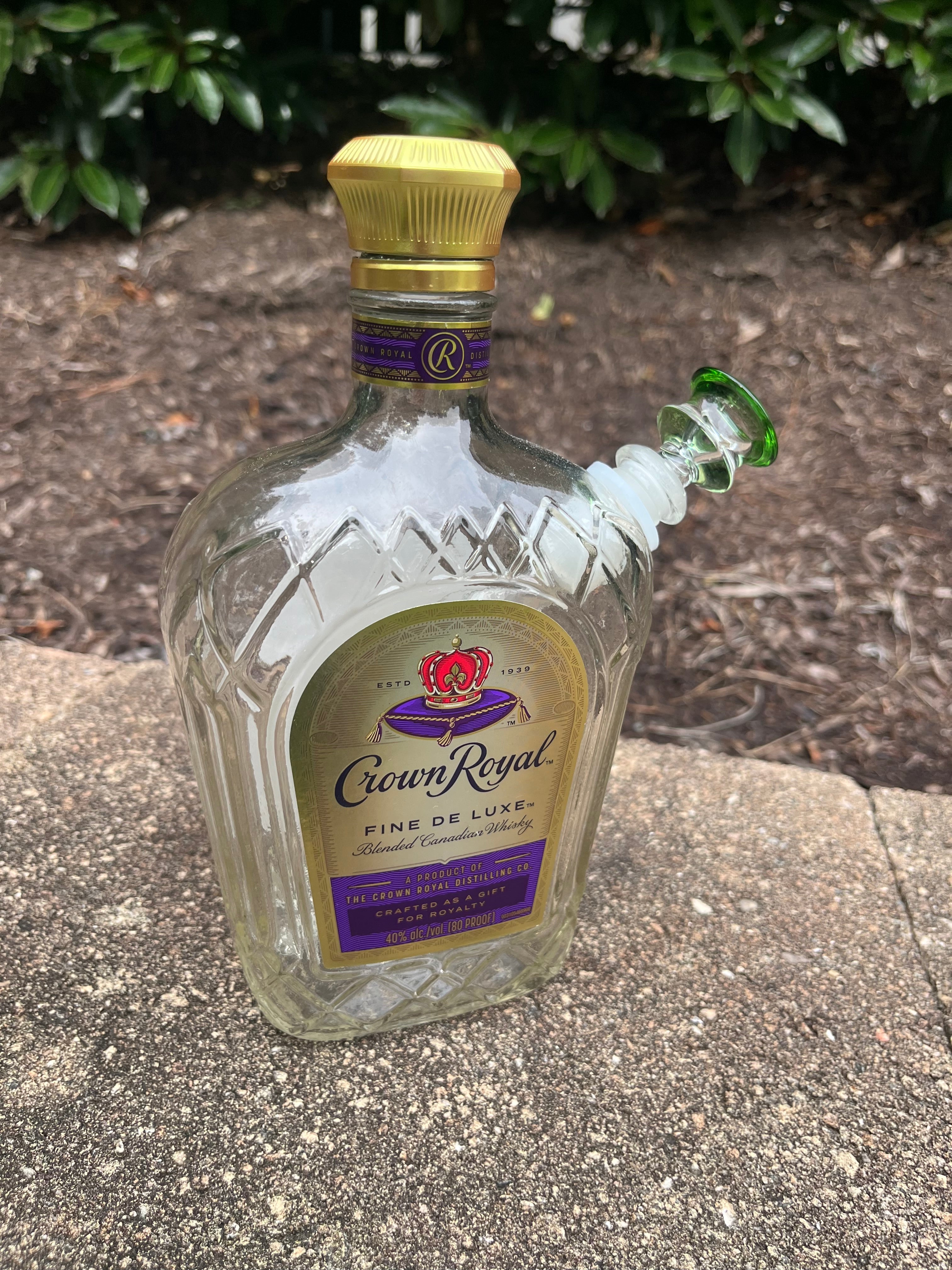 Crown Royal Glass Bottle Bong/Waterpipe
