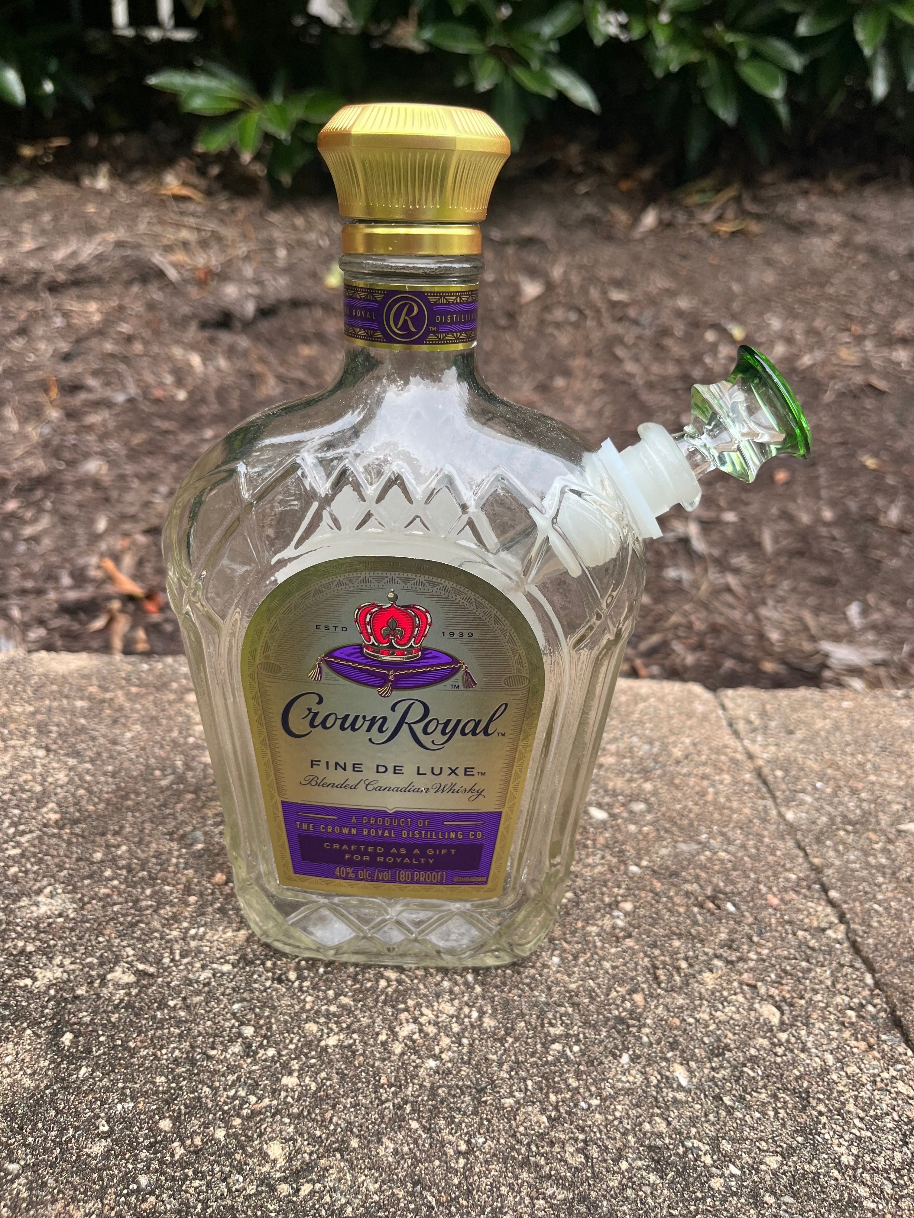 Crown Royal Glass Bottle Bong/Waterpipe