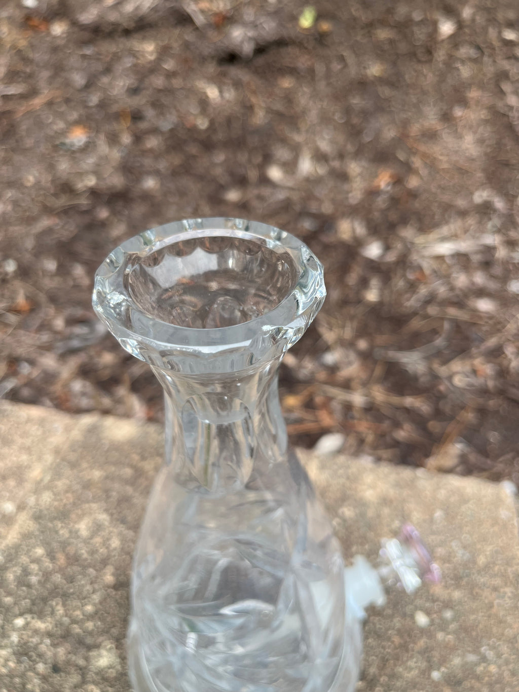 Vintage Crystal Decanter Upcycled Bong / Water Pipe