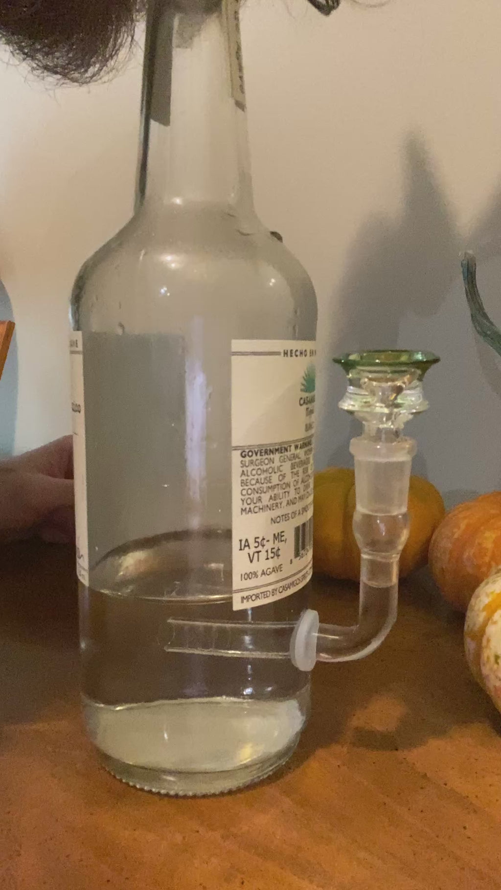 Casamigos Blanco Glass Bottle Bong / Waterpipe