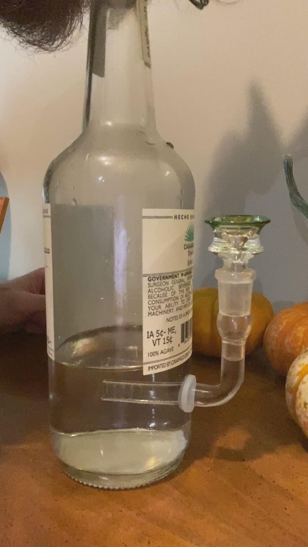 Casamigos Blanco Glass Bottle Bong / Waterpipe